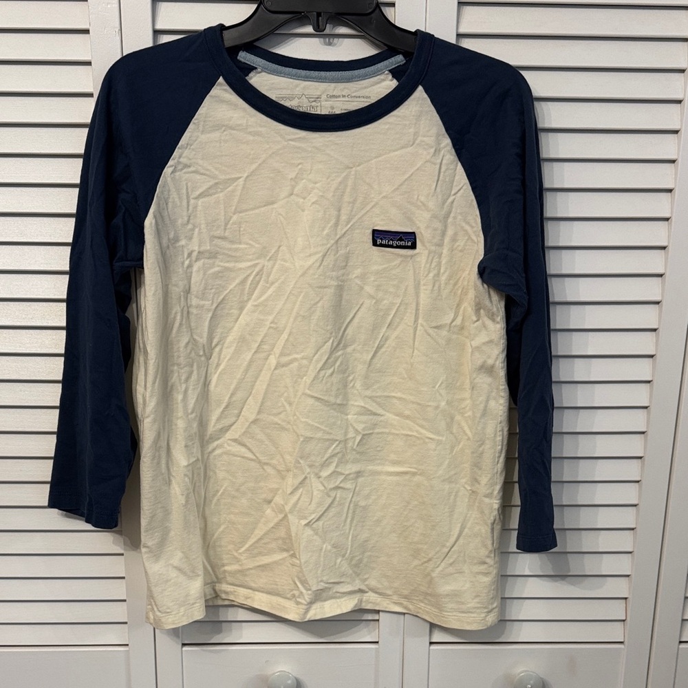Patagonia Cream Body Navy Raglan Long-Sleeve Tee